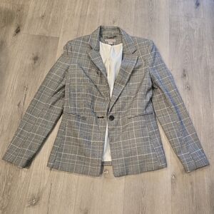 H&M Plaid Single Button Lined Blazer Womens Size 6